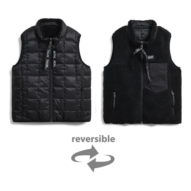 Down x Boa Mountain Reversible Sleeveless Jacket | Black
