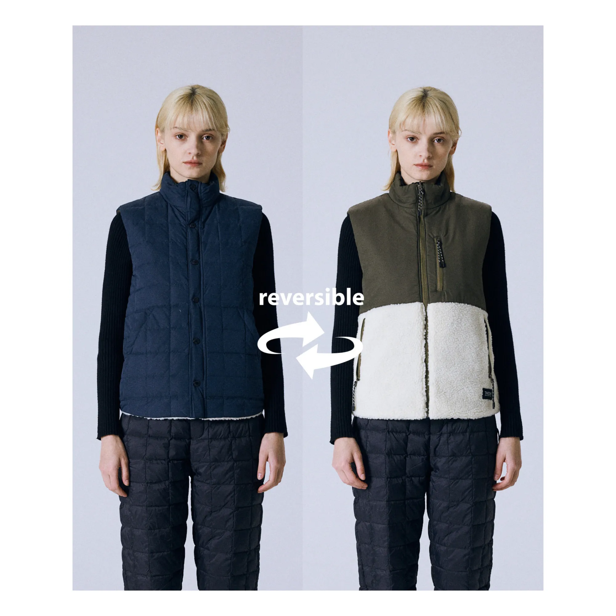 Taion Navy Blue Mountain Reversible Vest