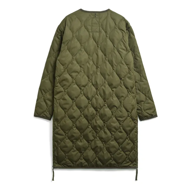 Chaqueta acolchada militar unisex con cremallera larga | Verde oliva