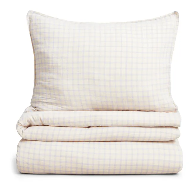 Gingham Sky bed linen set | Light blue