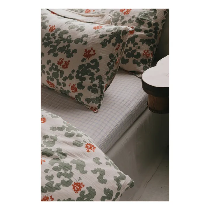 Drap-housse Gingham Sky | Bleu ciel- Image produit n°1