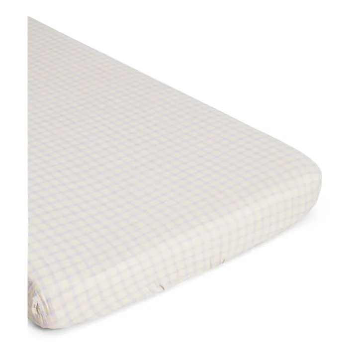 Drap-housse Gingham Sky | Bleu ciel- Image produit n°2