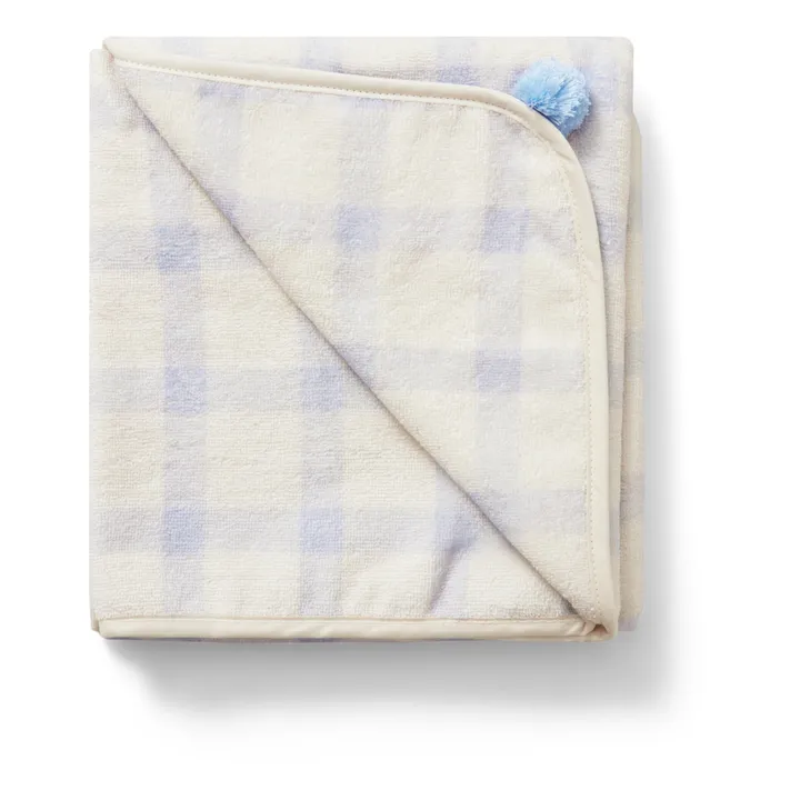 Gingham Sorrel bath cape | Light blue- Product image n°1