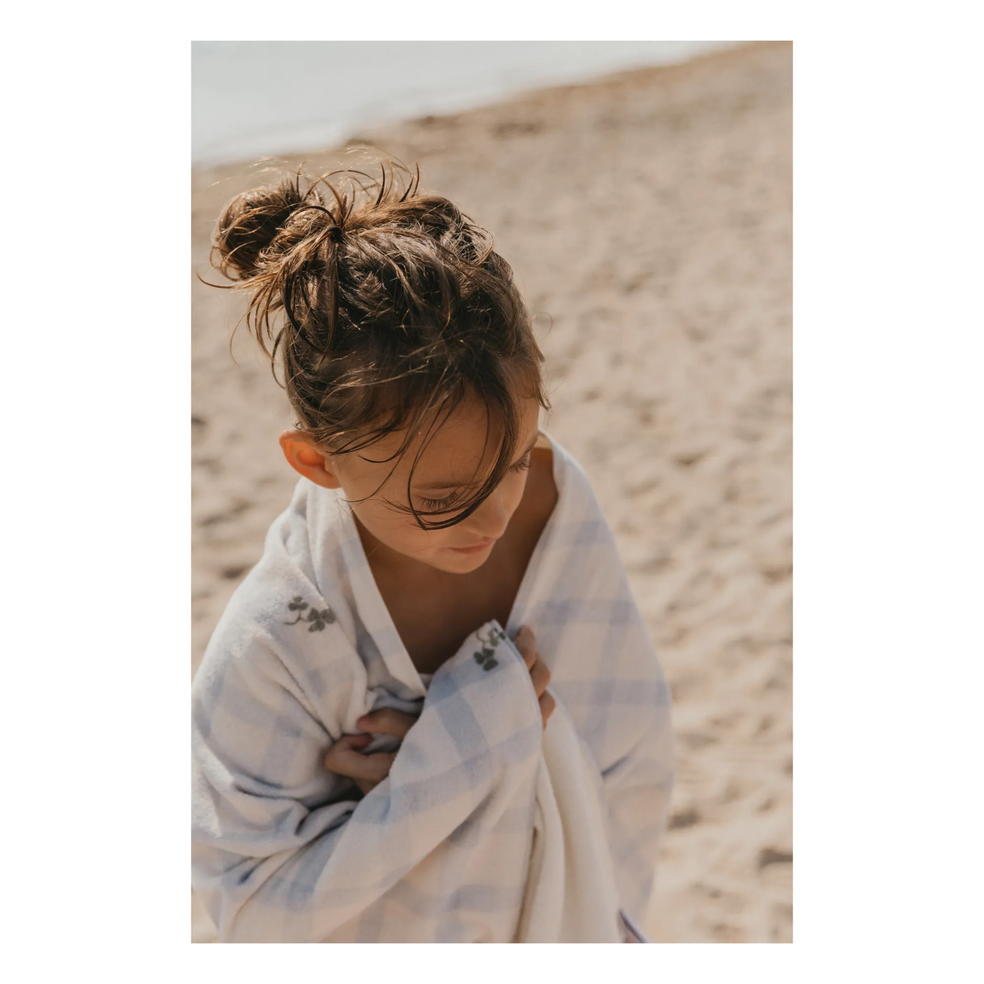 Serviette de bain Gingham Sorrel | Bleu ciel- Image produit n°1