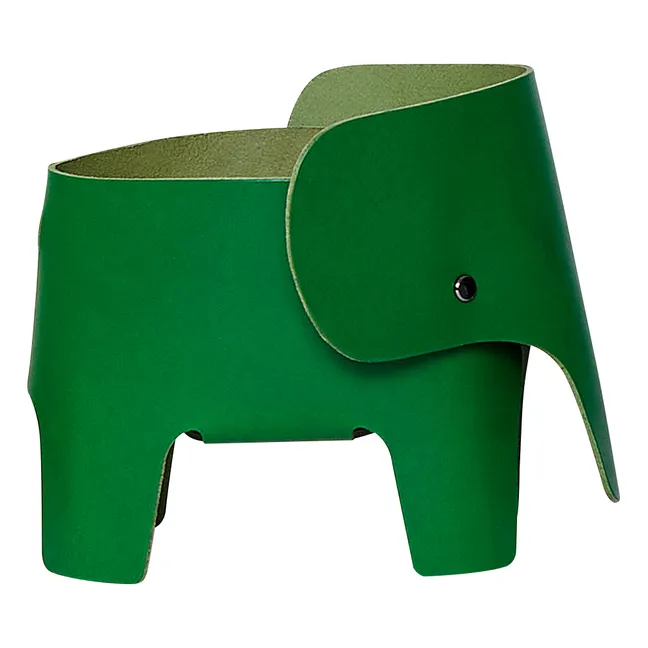 Elephant bedside lamp in leather | Green