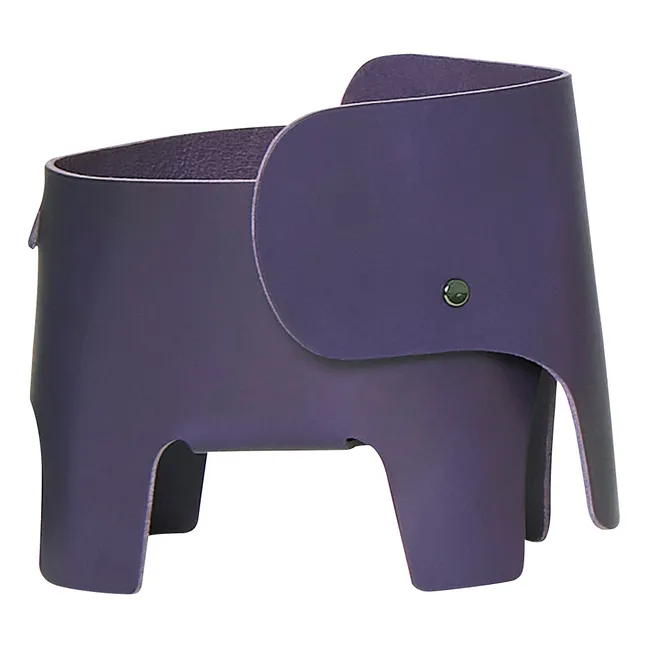 Nachttischlampe Elefant aus Leder | Violett
