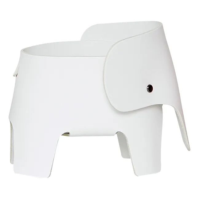 Elephant bedside lamp in leather | White