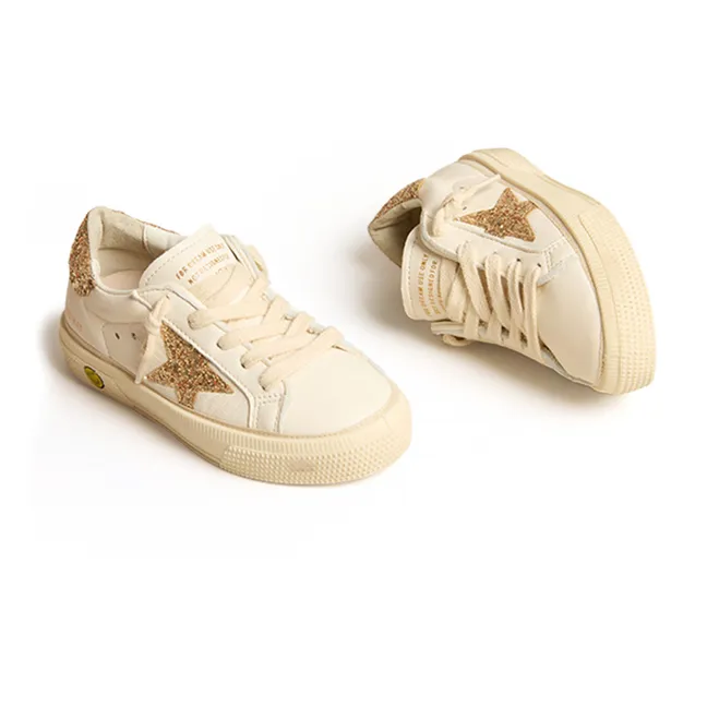May Glitter Lace-Up Sneakers | Gold