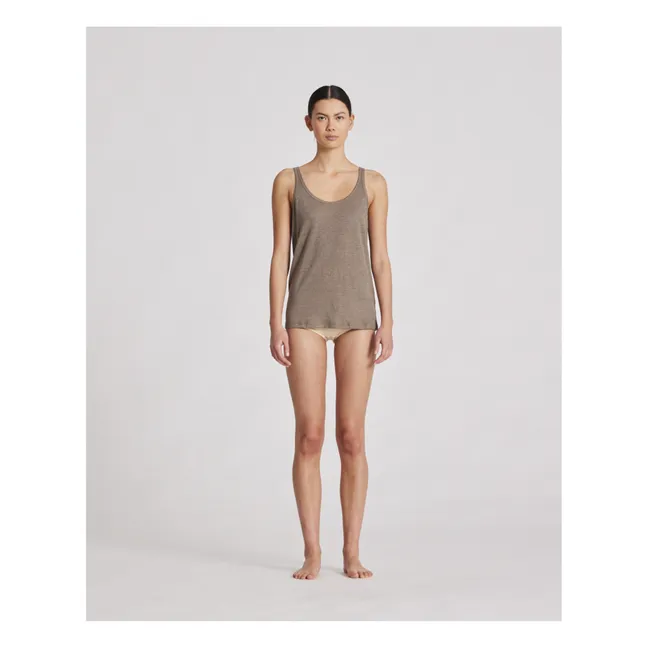 Synne Linen Tank Top | Taupe brown