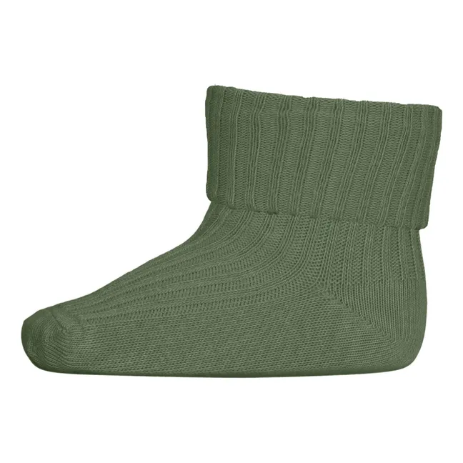Rib-Socken aus Baumwolle | Grün
