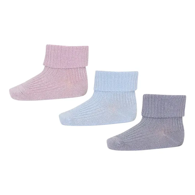 Set de 3 paires de chaussettes Ida Paillettes | Violet