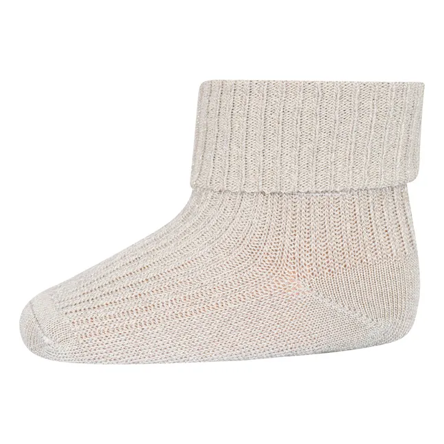 Chaussettes Ida Paillettes en coton | Ecru