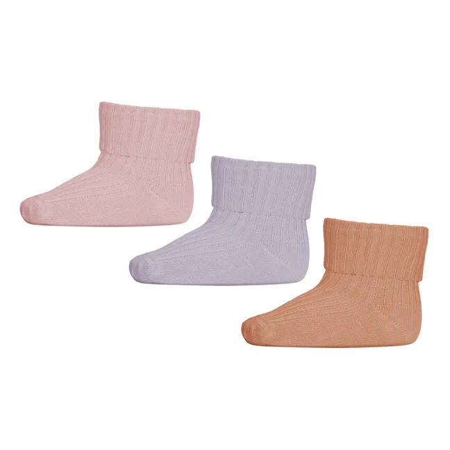 Set de 3 paires de chaussettes Rib en coton | Violet