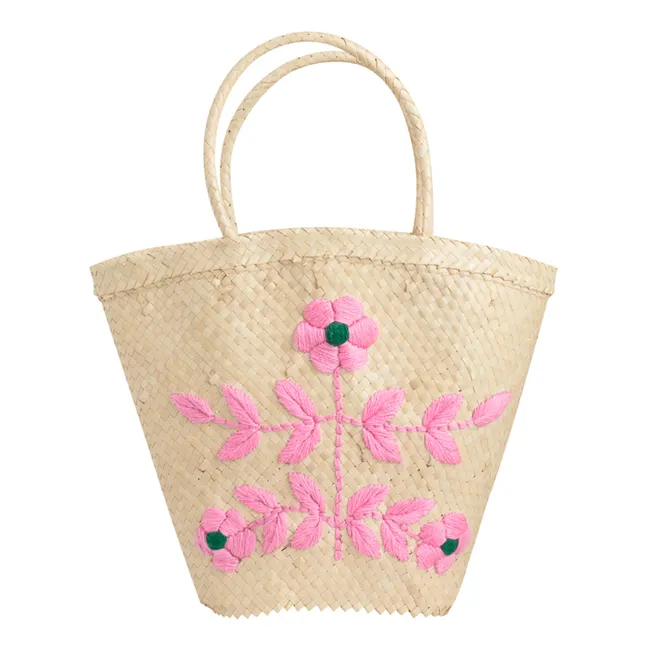 Embroidered basket | Pink