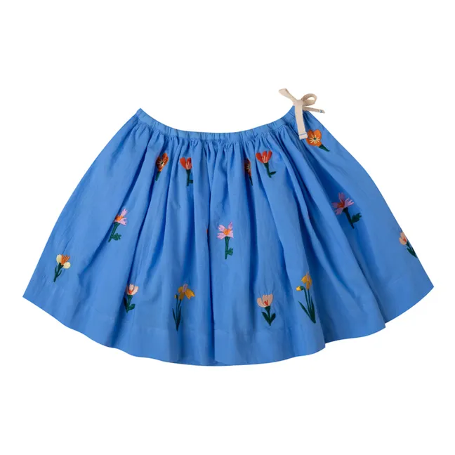 Falda de jardín bordada | Azul