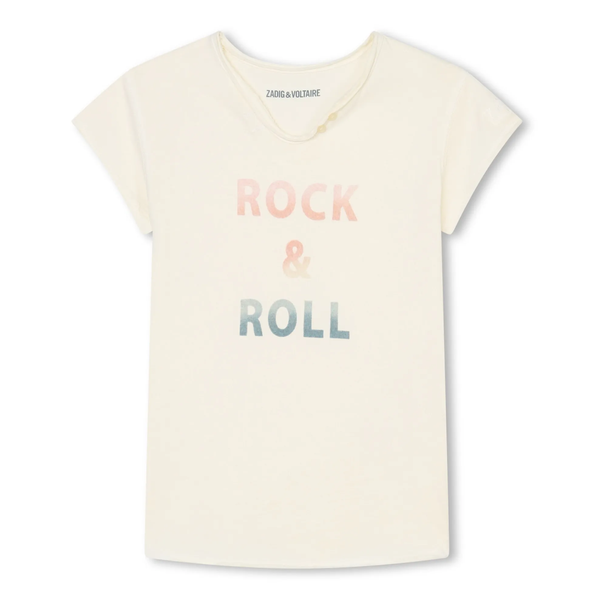 Zadig & Voltaire Ecru Rock & Roll Boxo T-Shirt
