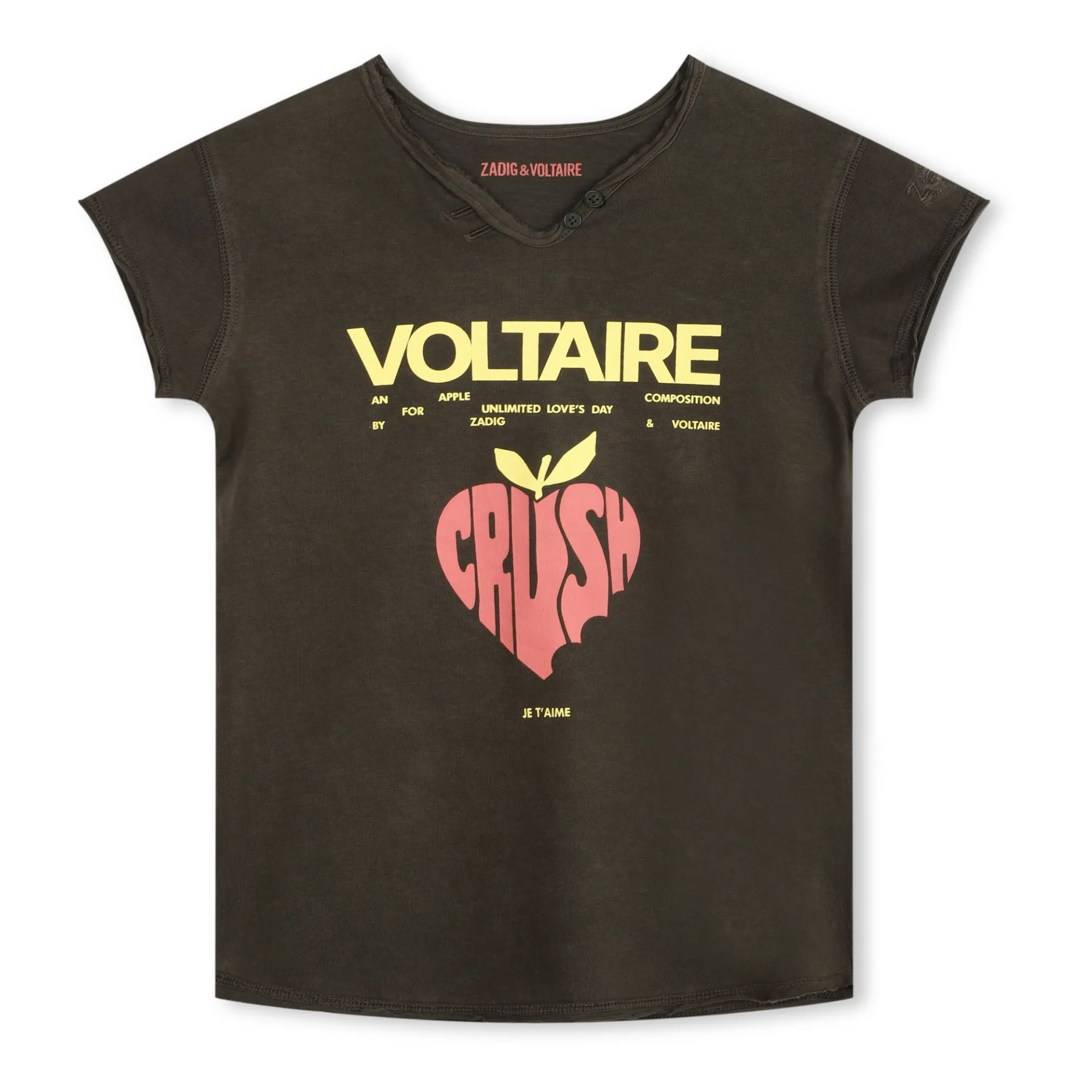 Zadig & Voltaire Dark Khaki Boxo Crush T-Shirt