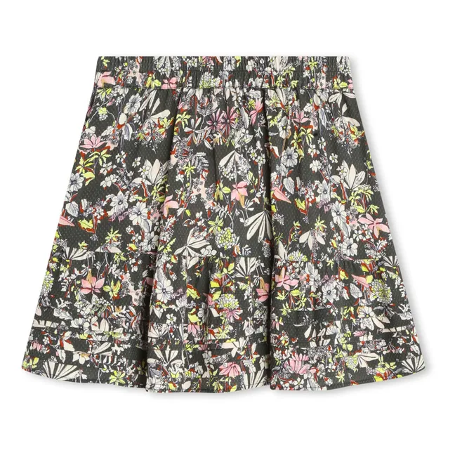Alexa Floral Skirt | Dark khaki