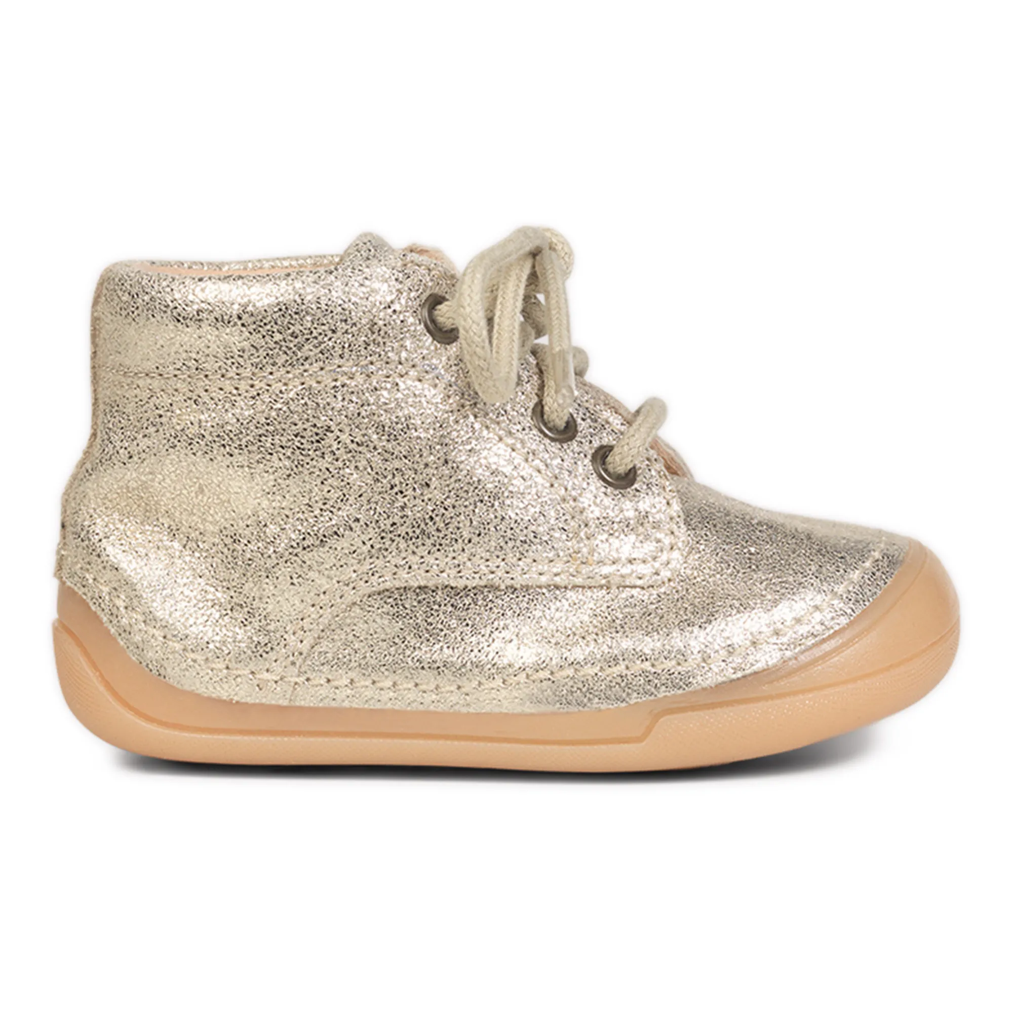 Petit Nord Gold Boots Lace-Up Mini