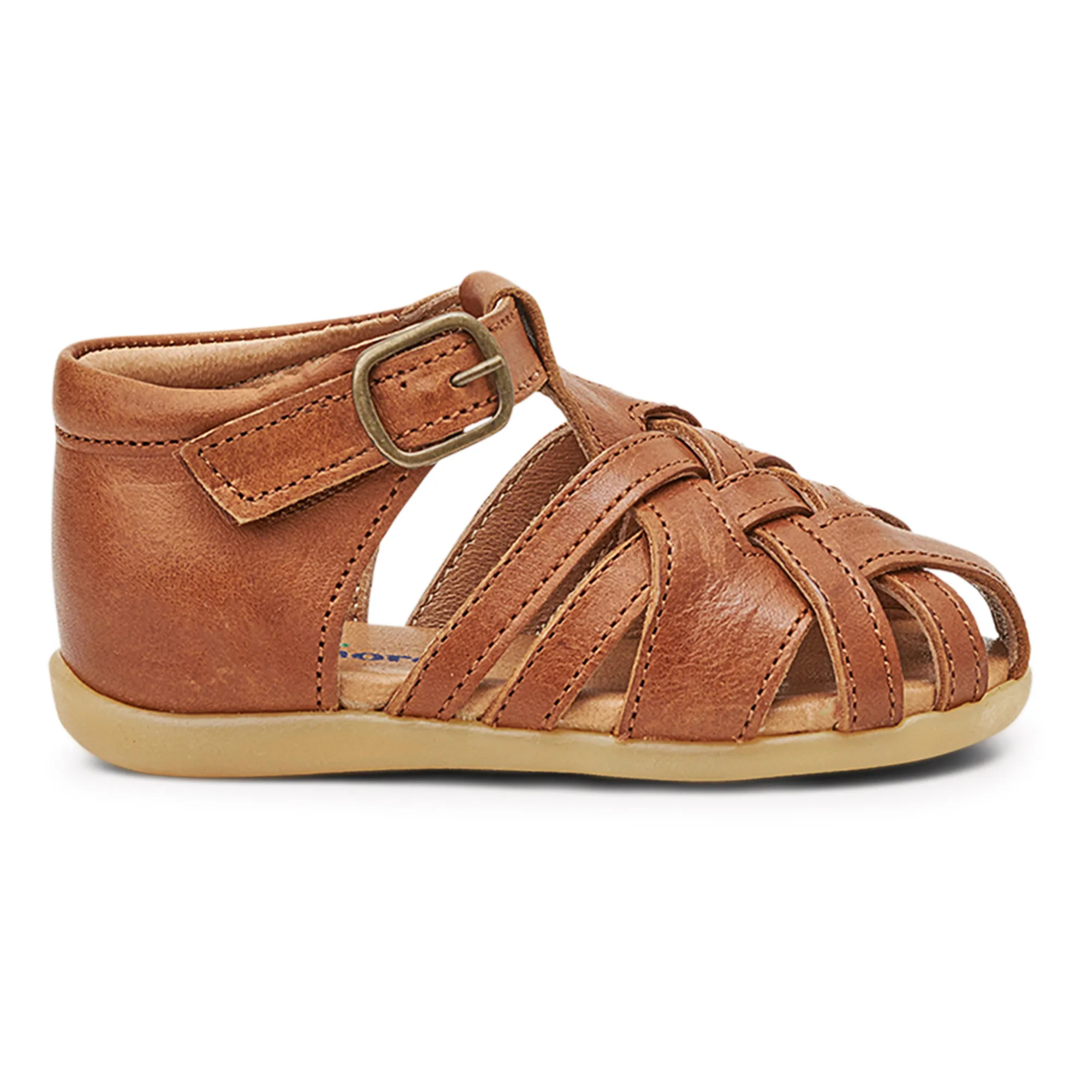 Petit Nord Cognac Starter Diamond Scratch Sandals