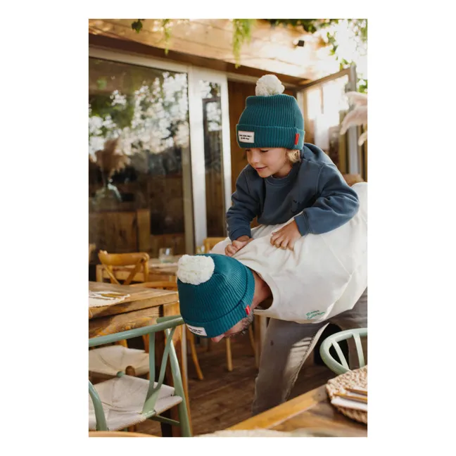 Cappello in cotone biologico colorblock | Verde anatra