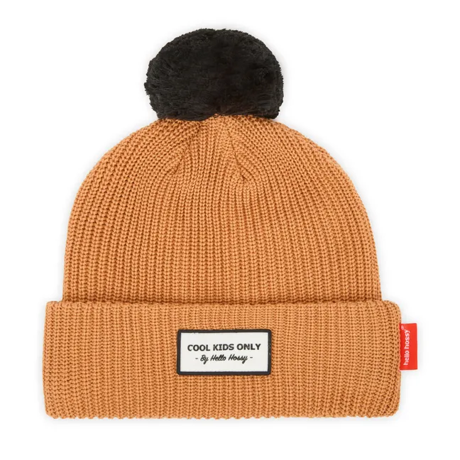 Colorblock organic cotton hat | Camel
