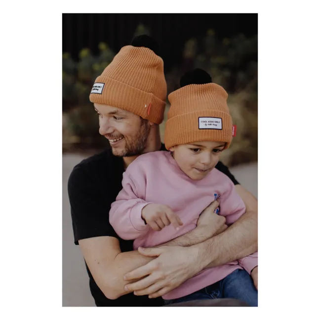 Colorblock organic cotton hat | Camel
