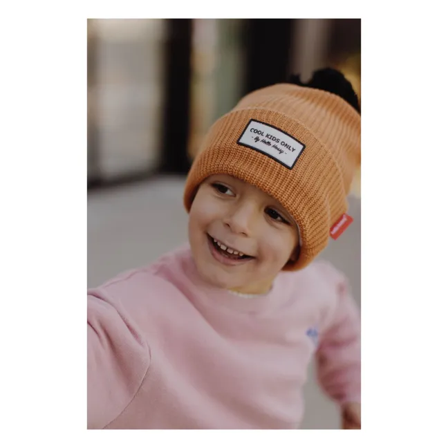 Colorblock organic cotton hat | Camel