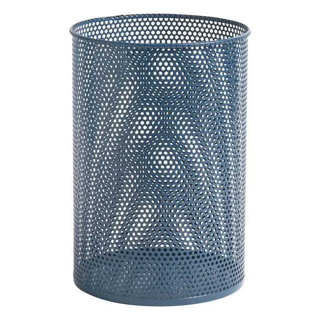 Perforated Metal Wastepaper Bin | Petrol blue