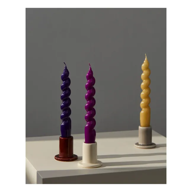 Spiral candles - Set of 6 | Purple