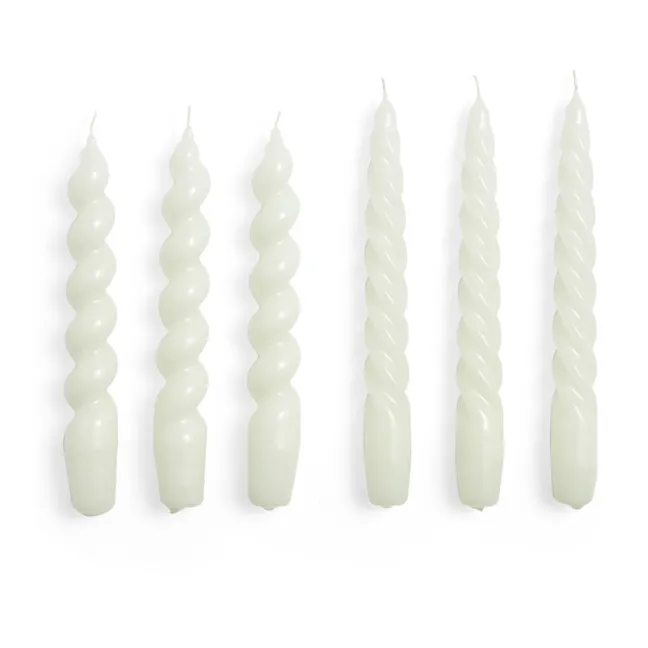 Twist candles - Set of 6 | Off-White