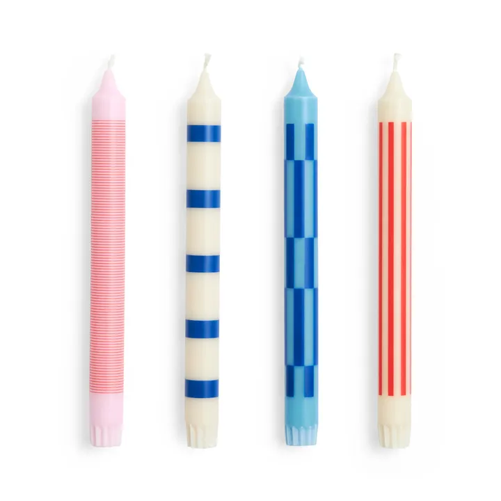 Bougies Pattern - Set de 4 | Rose- Image produit n°0