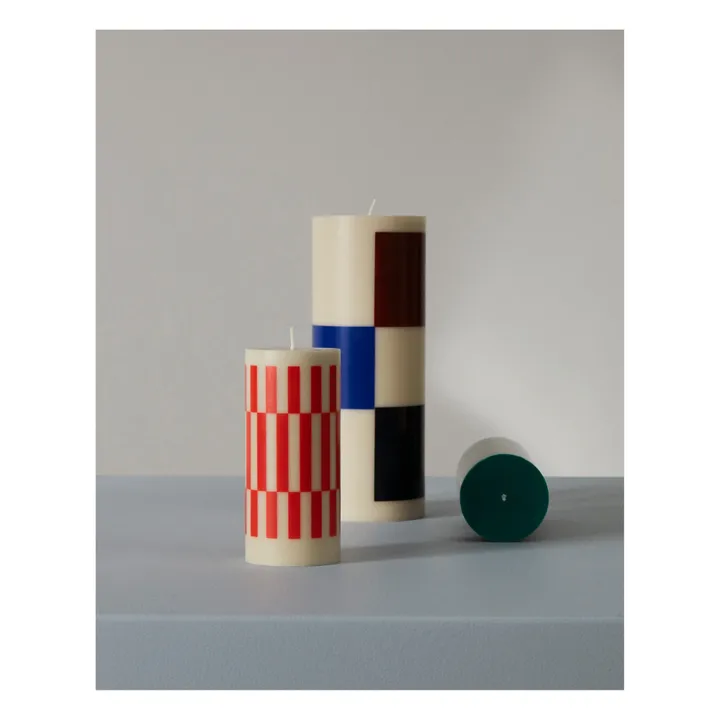 Bougie Column à Carreaux | Bleu- Image produit n°3