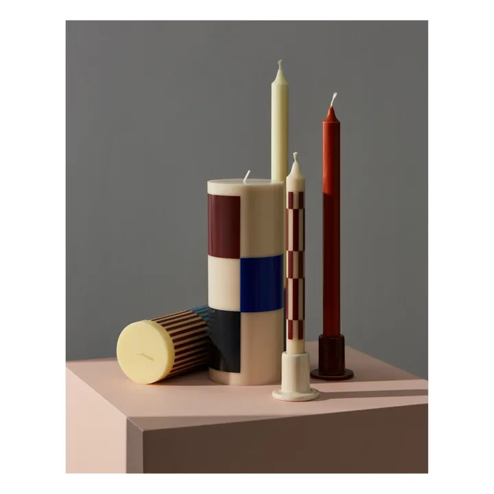 Bougie Column à Carreaux | Bleu- Image produit n°4