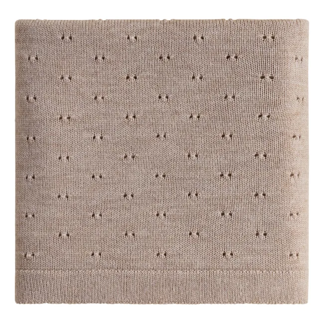 Couverture Bibi Pointelle Laine Mérinos | Beige