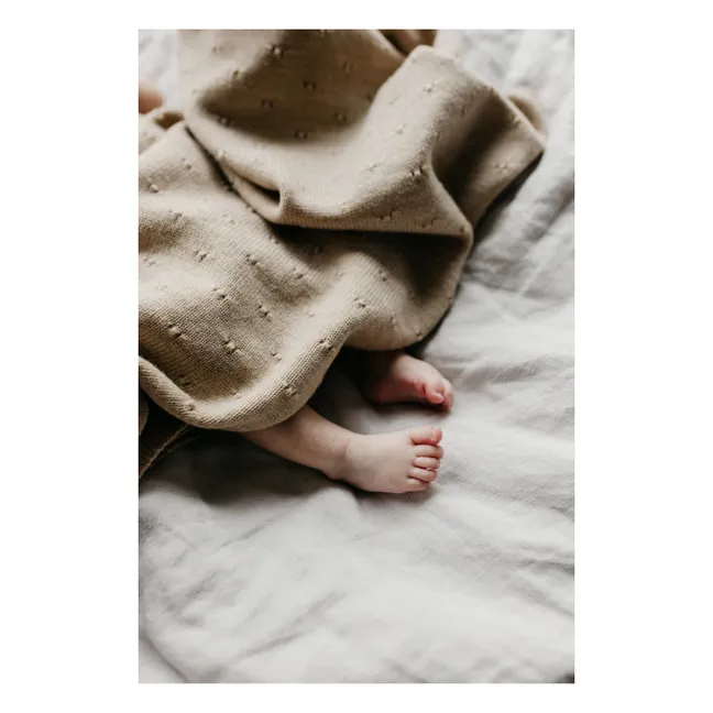 Bibi Pointelle Merino Wool Blanket | Beige