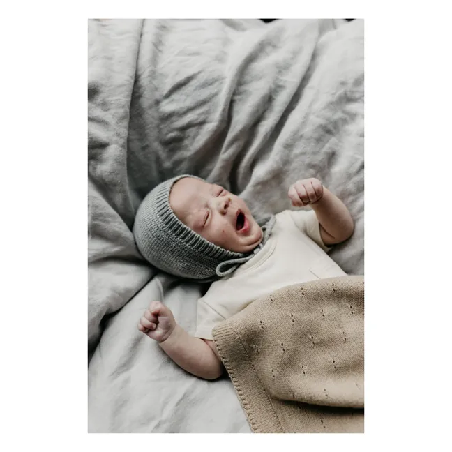 Bibi Pointelle Merino Wool Blanket | Beige