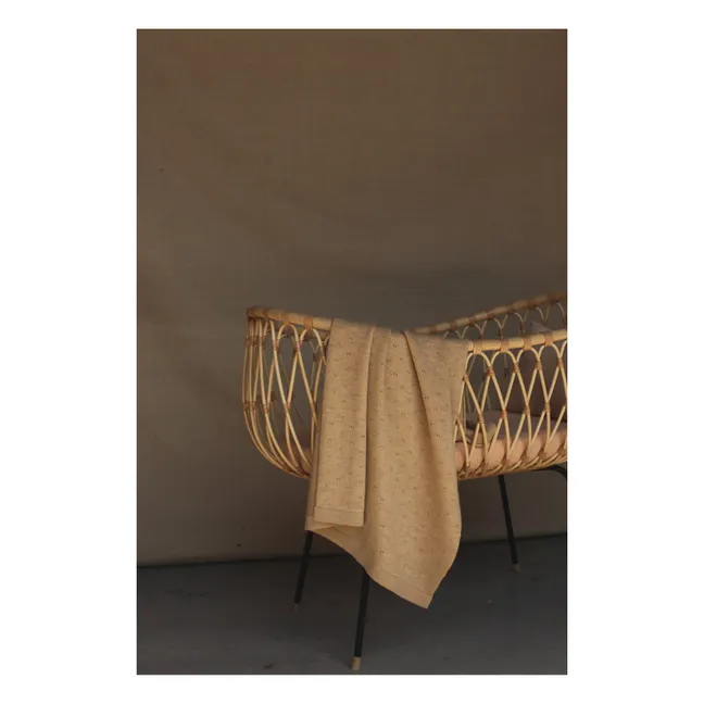 Bibi Pointelle Merino Wool Blanket | Beige