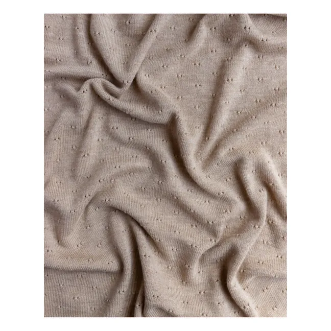 Couverture Bibi Pointelle Laine Mérinos | Beige