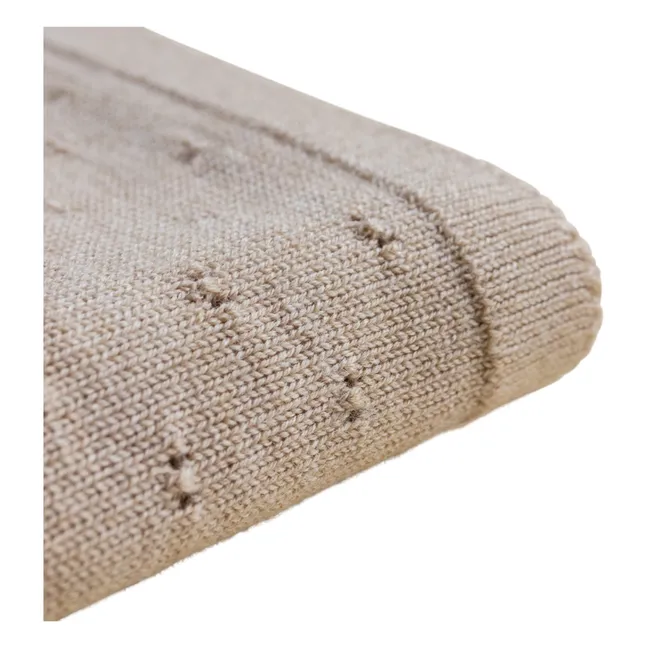 Couverture Bibi Pointelle Laine Mérinos | Beige
