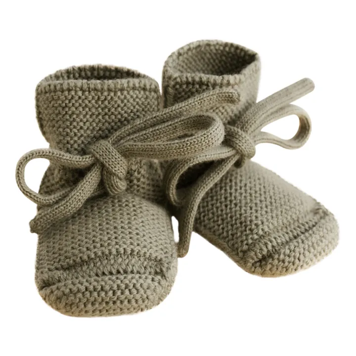 Pantofole in lana merino | Verde militare- Immagine del prodotto n°0