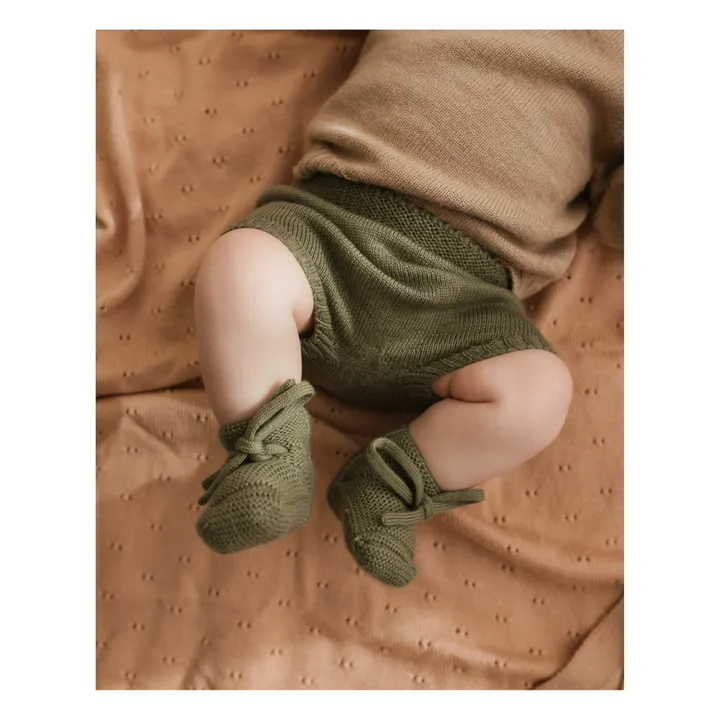 Pantofole in lana merino | Verde militare- Immagine del prodotto n°1