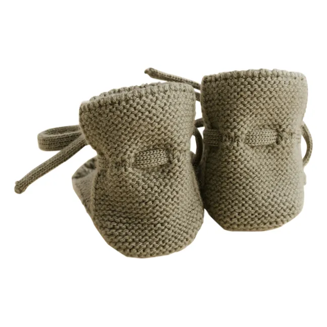 Zapatillas de lana merina | Verde Kaki