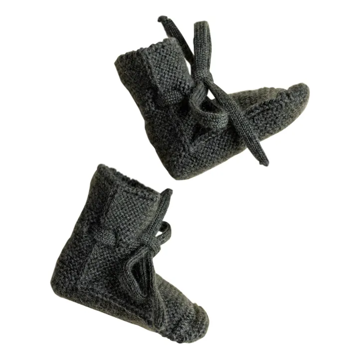 Pantofole in lana merino | Verde foresta- Immagine del prodotto n°2