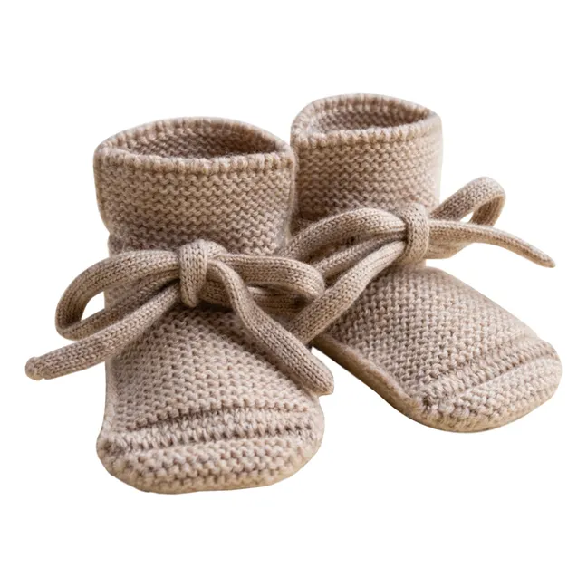 Zapatillas de lana merina | Beige