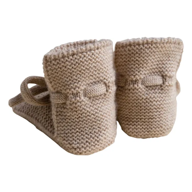 Zapatillas de lana merina | Beige
