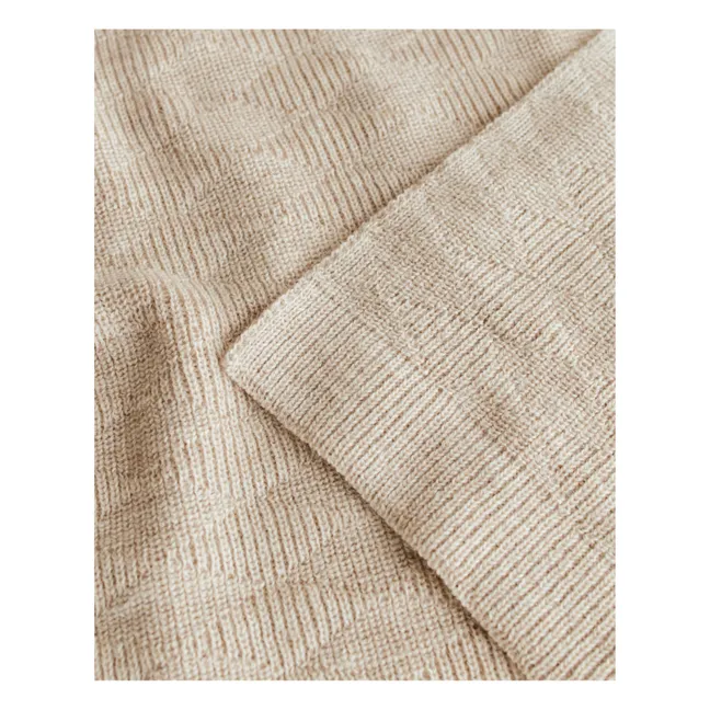 Manta de lana de cordero Merino Herbie | Beige