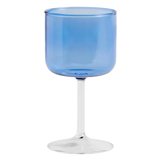Glas mit Fuß Tint aus Borosilikatglas - 2er-Set | Hellblau