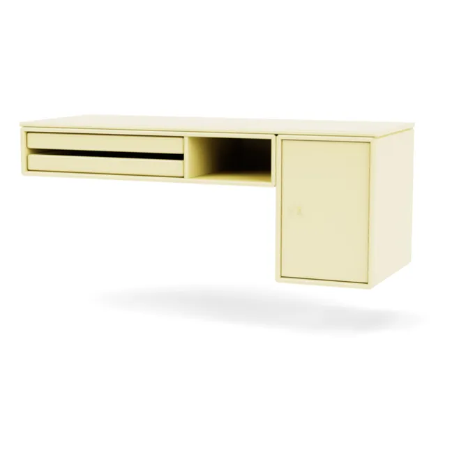Wandmontierter Workdesk-Schreibtisch | Blasses Gelb