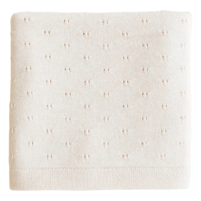 Bibi Pointelle Merino Wool Blanket | Cream